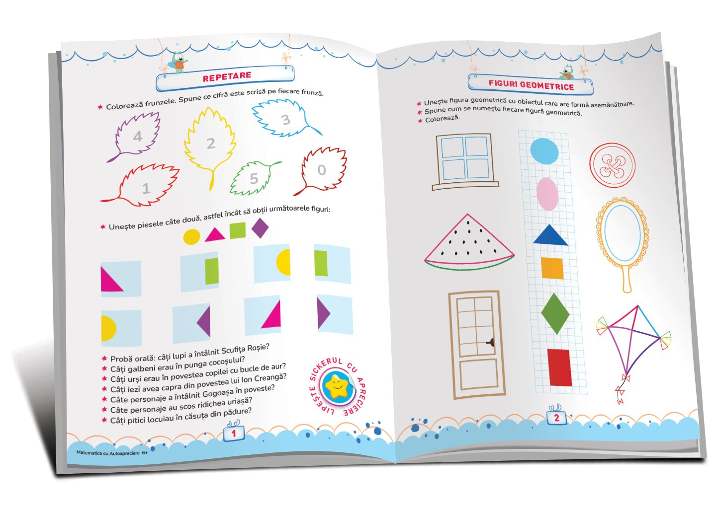 Matematica 6+ cu stickere pentru apreciere